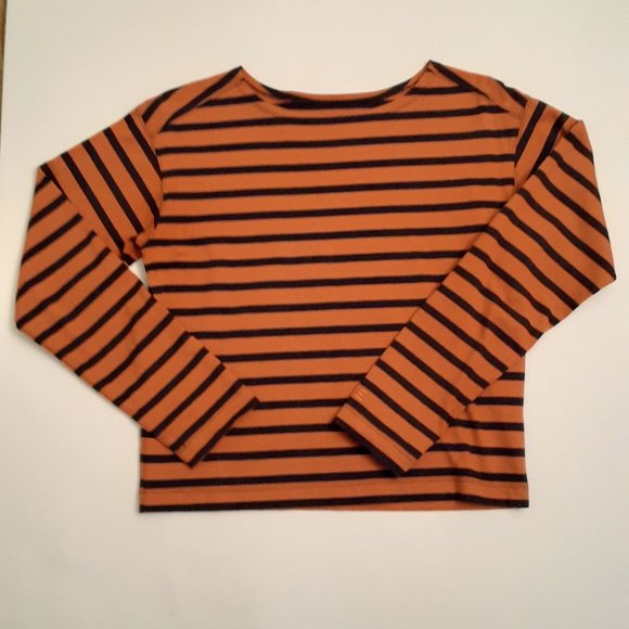 EVERLANE PULLON SIZE XS ORANGE BLACK STRIPES - Picture 1 of 6